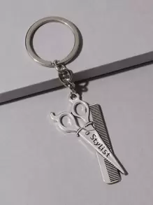 剪刀吊墜鑰匙扣 - 銀色 - 查看 1