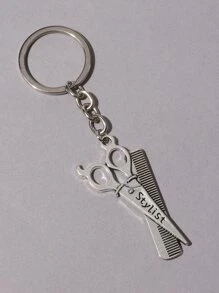 剪刀吊墜鑰匙扣 - 銀色 - 查看 2