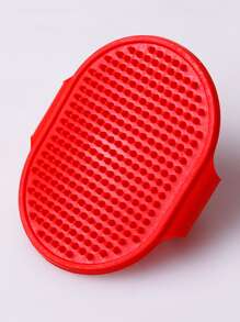 1pc Dog Bathing Rubber Brush - Red - View 2