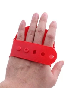 1pc Dog Bathing Rubber Brush - Red - View 6