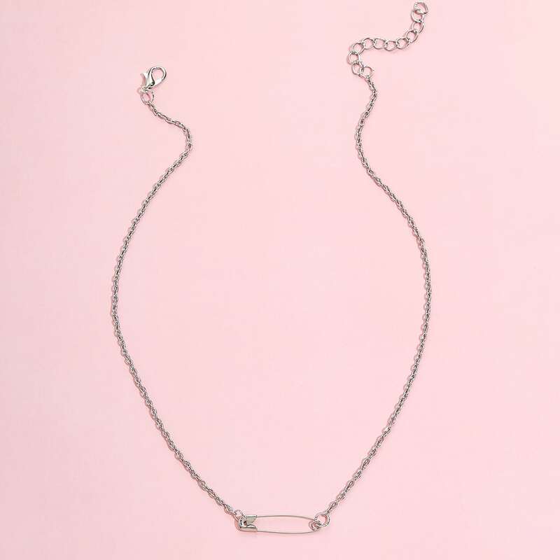 

Paper Clip Chain Necklace, Silver