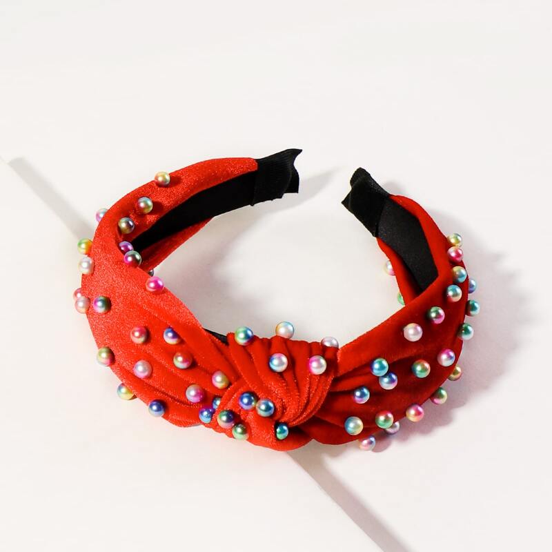 

Bead Decor Hair Hoop, Red