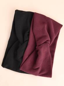 3 piezas cinta ancha sólida para la cabeza con lazo moños - Multicolor - Ver 3