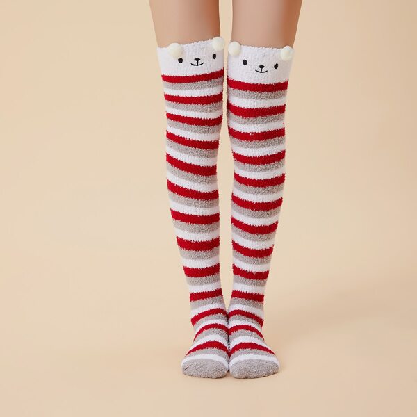 

Cartoon Graphic Thigh Length Fuzzy Socks, Multicolor