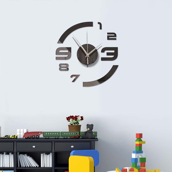 

Plain Mirror Surface Wall Clock, Black