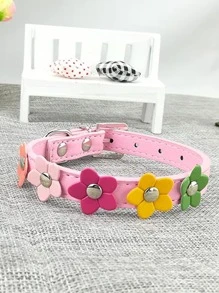1入組狗狗花朵裝飾項圈 - 粉色 - 查看 1