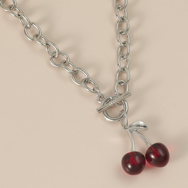 

Cherry Pendant Chain Necklace, Red