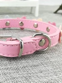 1入組狗狗花朵裝飾項圈 - 粉色 - 查看 3