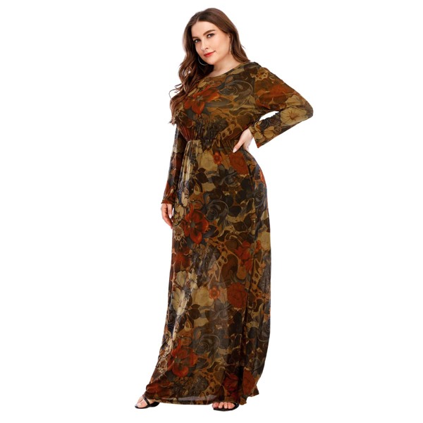 

Plus Floral Hidden Pockets Maxi Dress, Multicolor