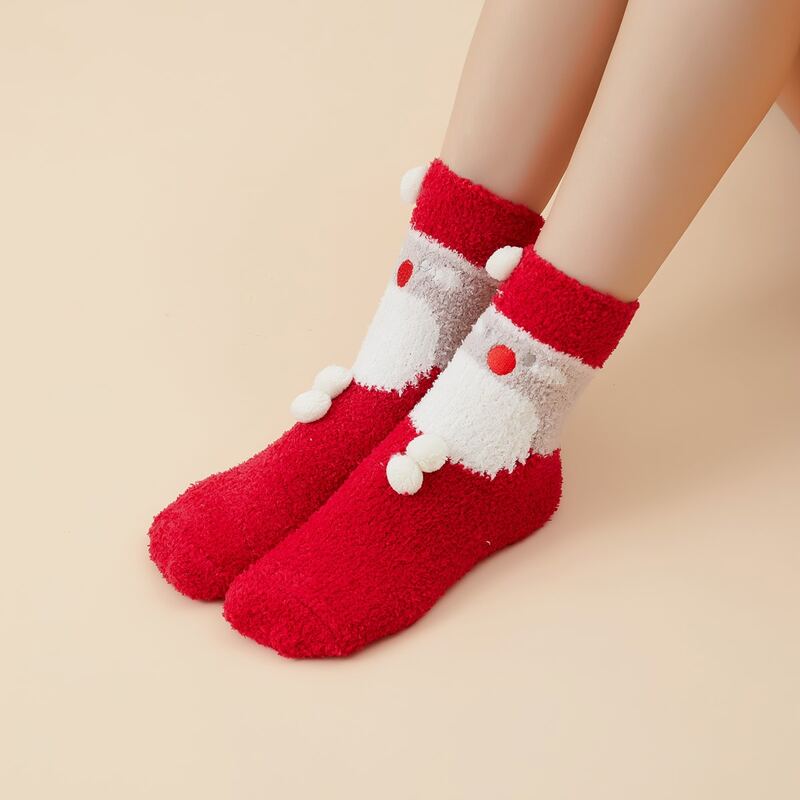 

Christmas Santa Claus Pattern Socks, Multicolor