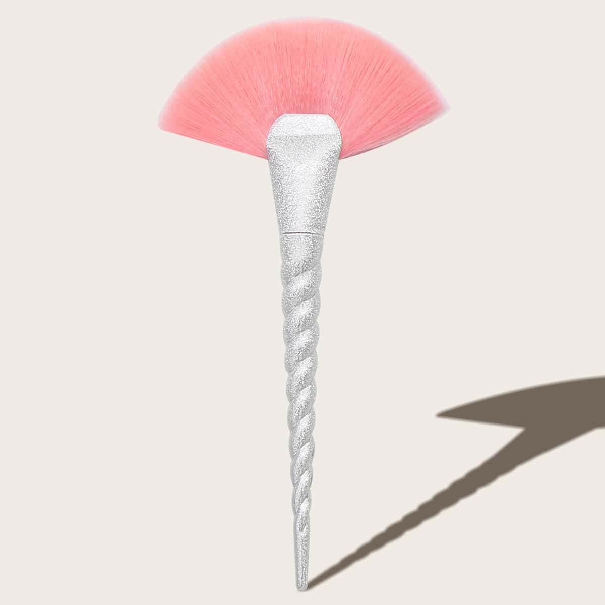 

1pc Spiral Handle Fan Makeup Brush, Pink