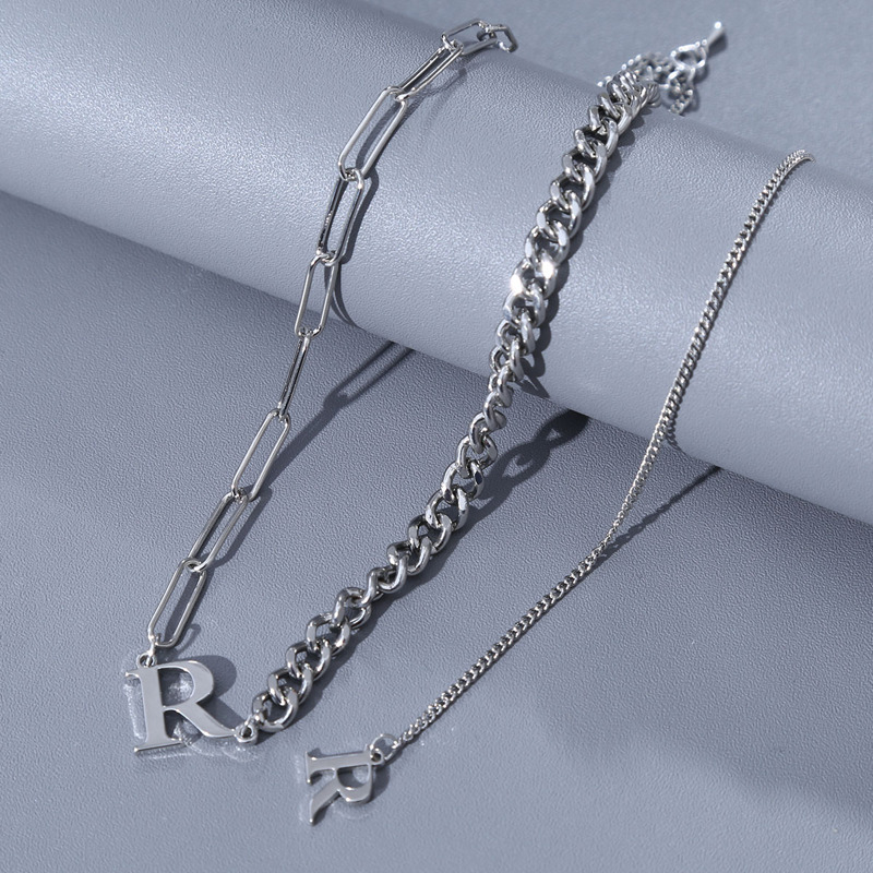 

Guys Letter Charm Necklace, Silver