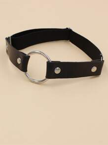 圓環裝飾吊襪帶 - 黑色 - 查看 2