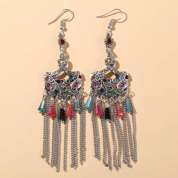 

Metal Tassel Drop Earrings, Multicolor