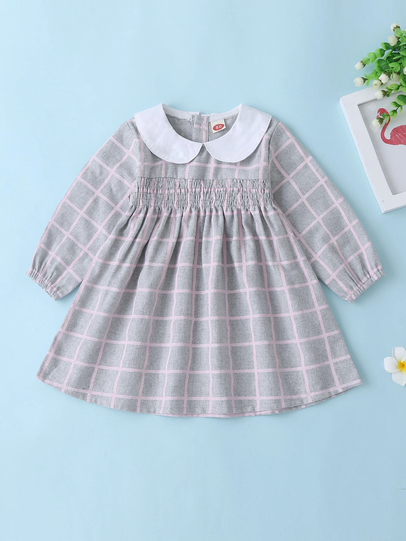 Baby Girl Plaid Peter Pan Collar Dress ...