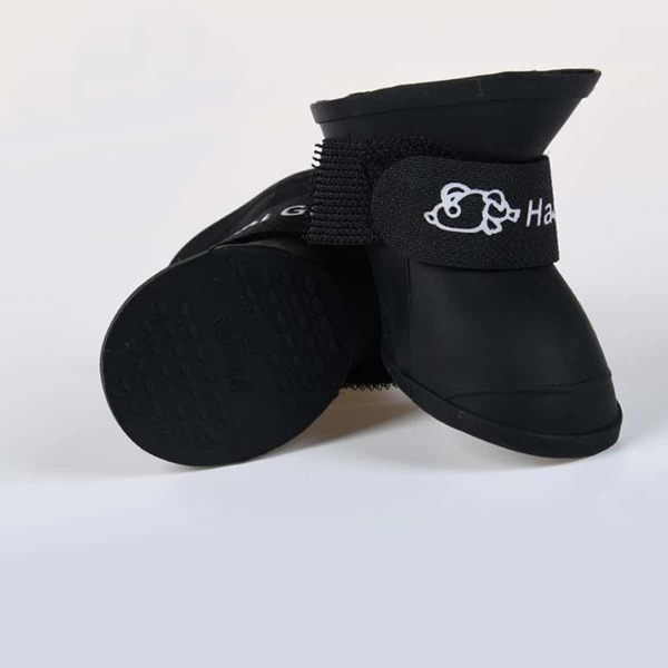 

1pair Letter Graphic Dog Rain Boots, Black