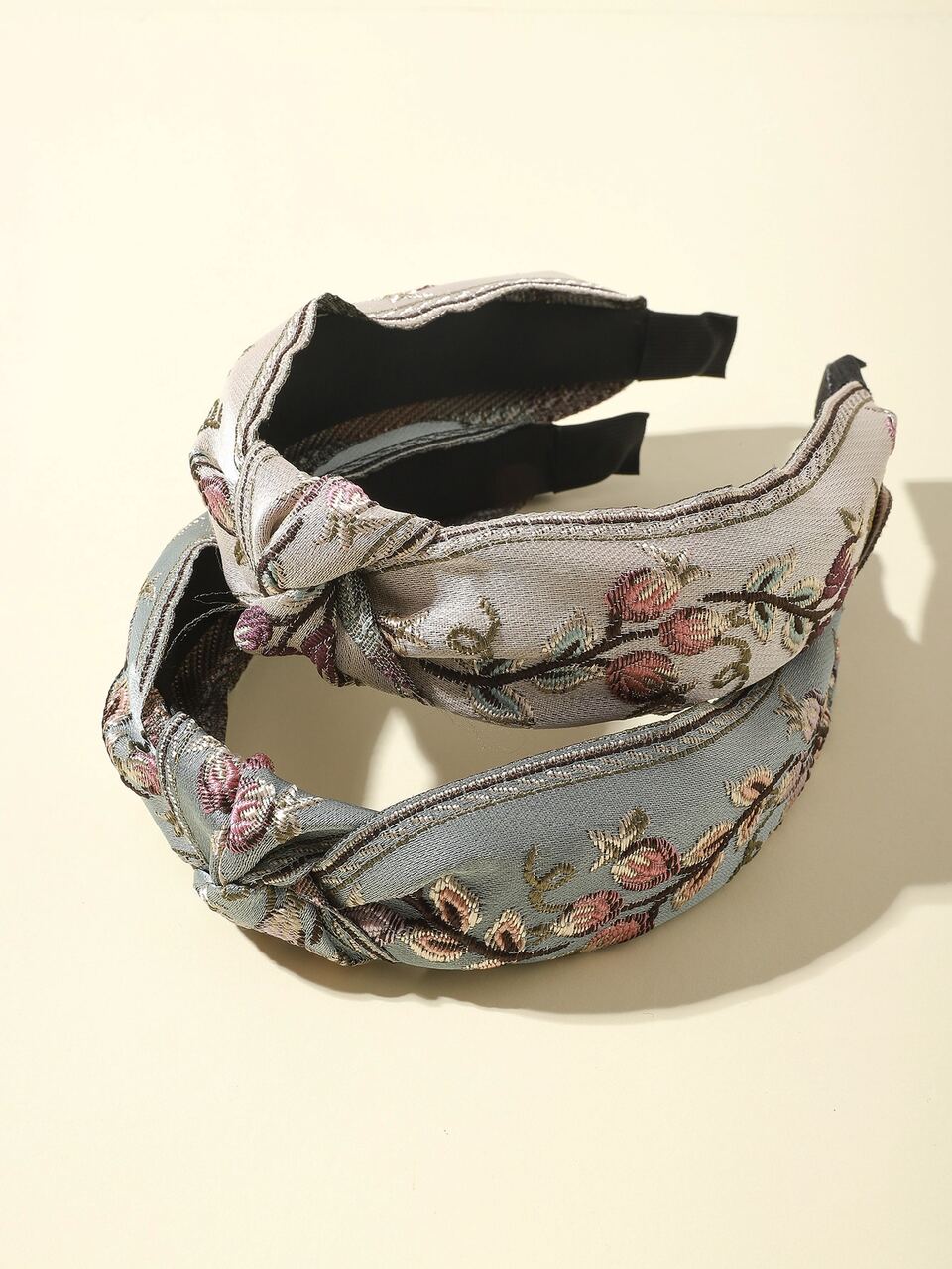 2pcs/Set Embroidered Wide Knot Headband With Leaf & Flower Designs Boho,Hairband,Hair Hoop,Hair Accessories Headbands Head Accessories