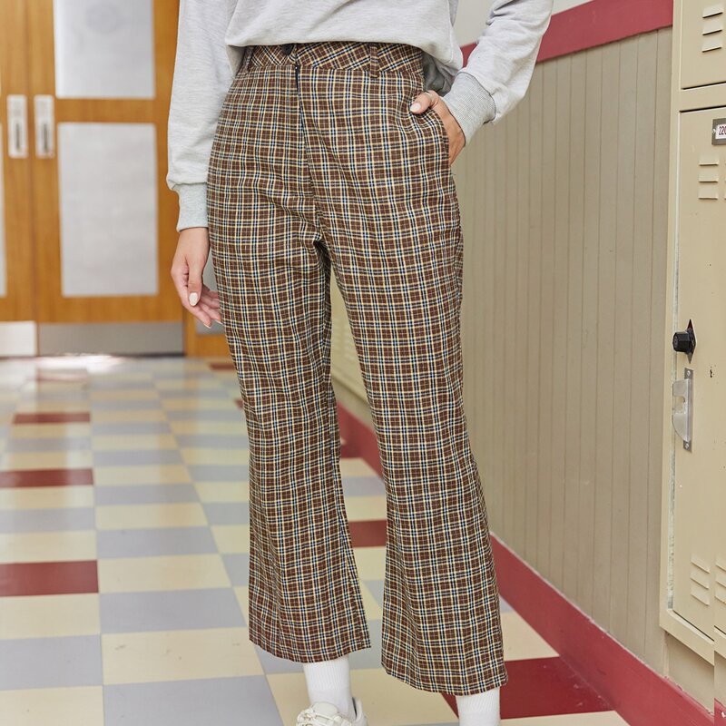 

Tartan Flare-Leg Pants, Multicolor