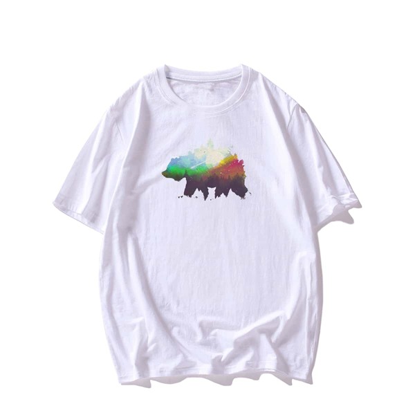 

Men Graphic Print Short Sleeve Tee, White