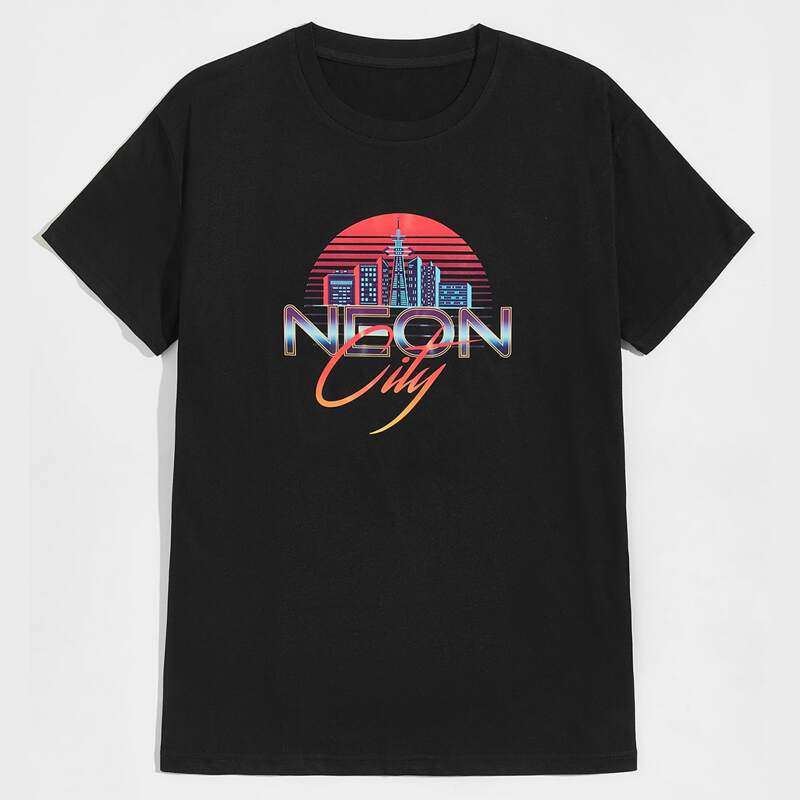 

Guys Letter Graphic Tee, Black