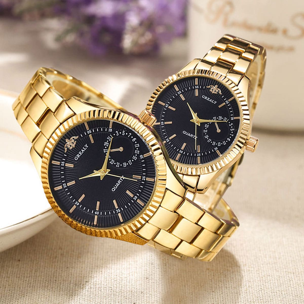 

2pcs Alloy Couple Quartz Watch