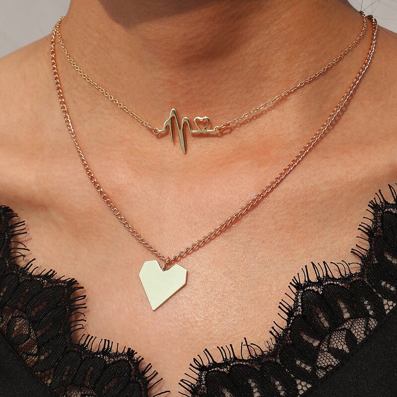 

Heart Layered Necklace, Gold