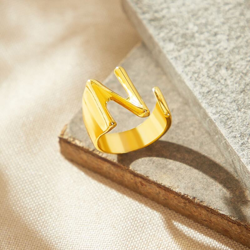 

Letter N Ring, Gold