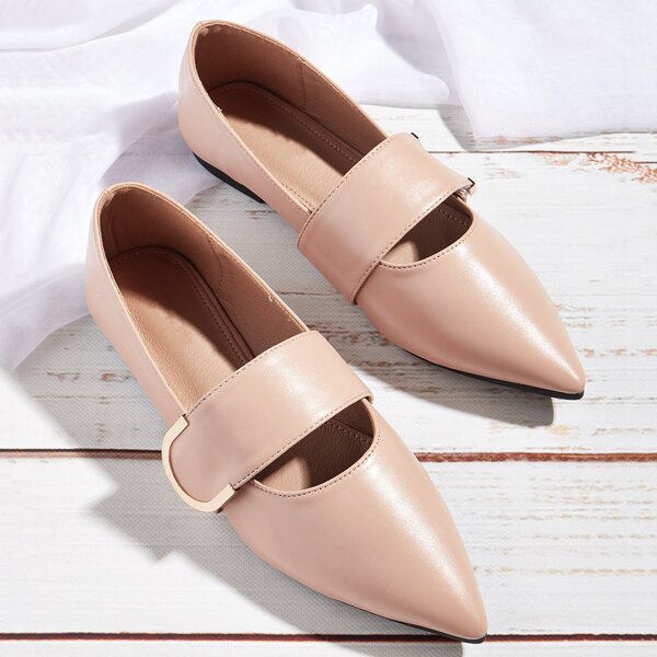 

Minimalist Point Toe Flats, Pink