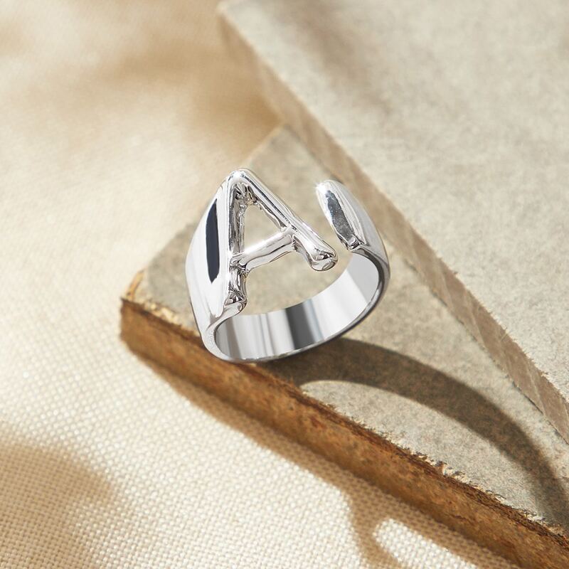 

Letter A Ring, Silver