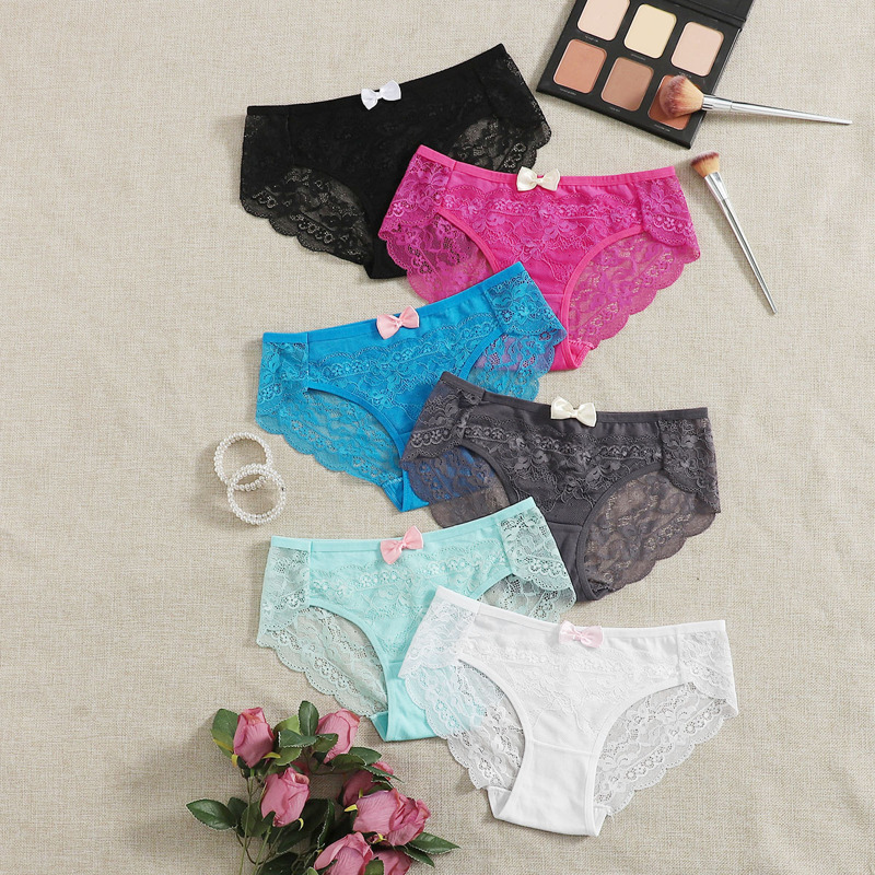 

6pack Scallop Floral Lace Panty Set, Multicolor