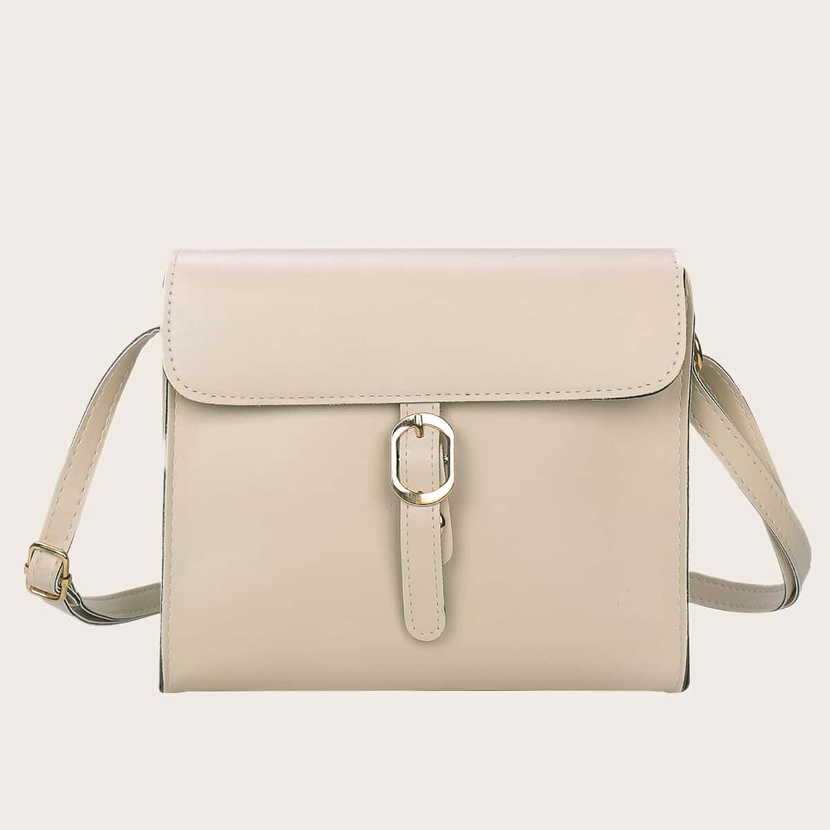 

Buckle Detail Crossbody Bag, Beige