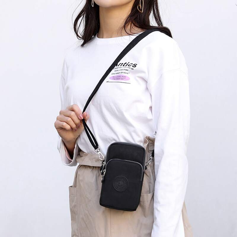 

Zip Crossbody Phone Bag, Black