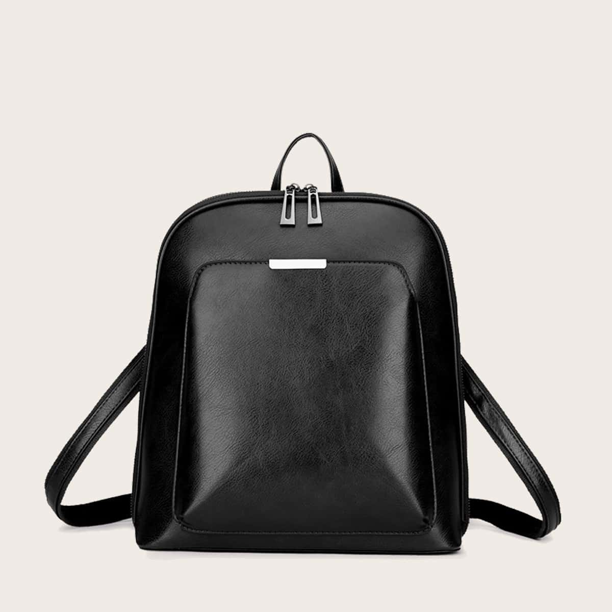 

Curved Top Backpack, Black