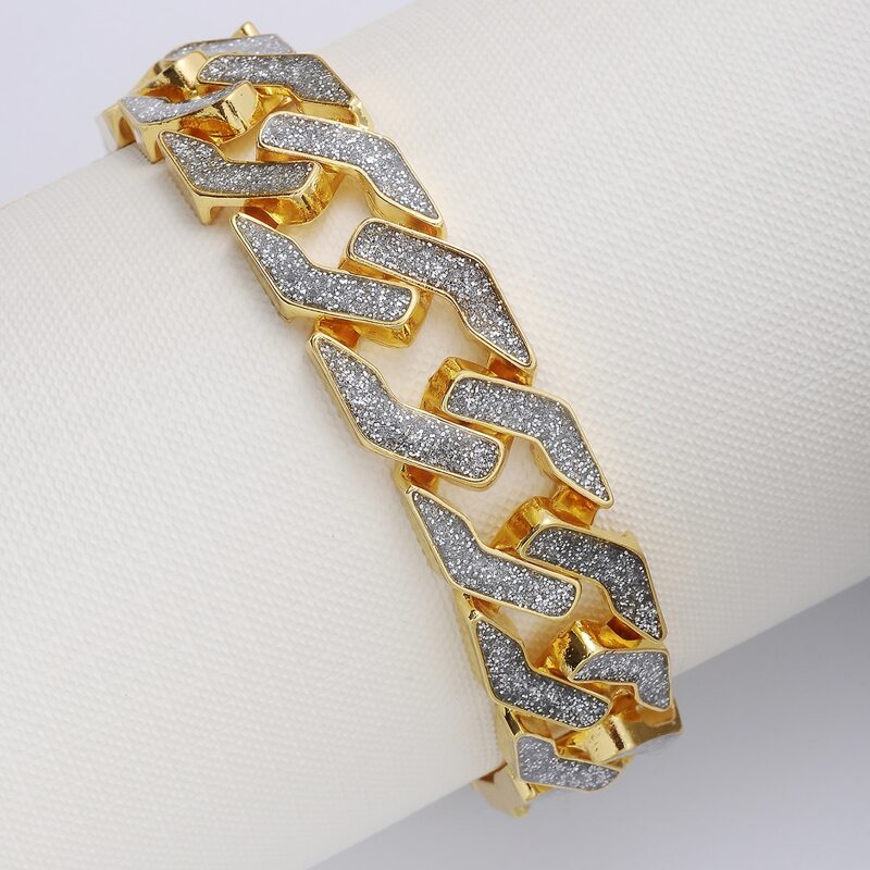 

Guys Glitter Chain Bracelet, Gold