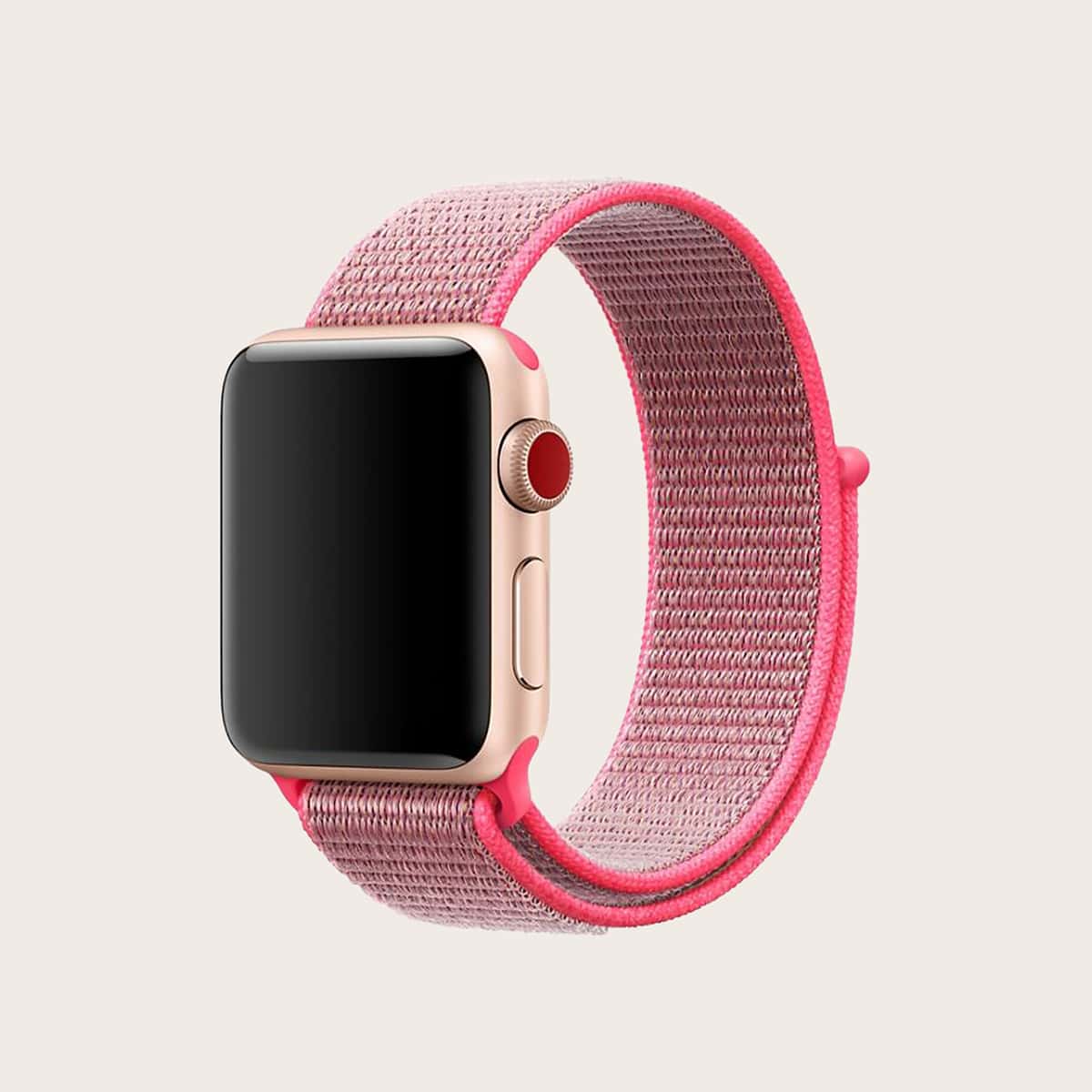 

1pc Nylon Loop-back iWatch Band, Pink