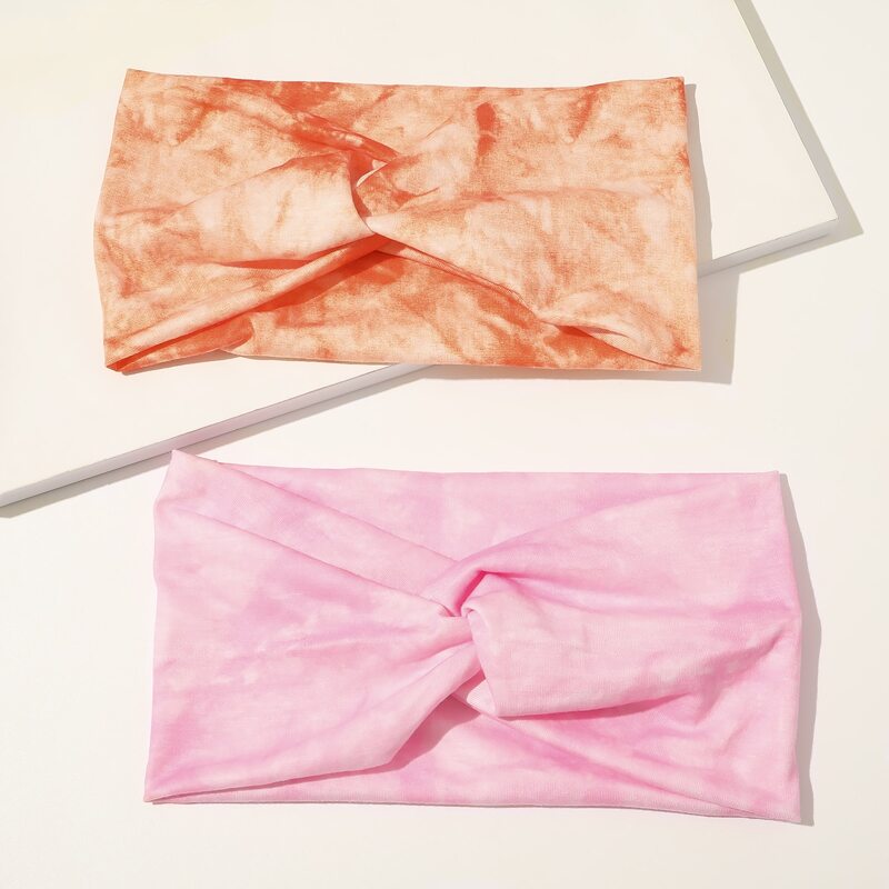 

2pcs Simple Wide Headband, Multicolor