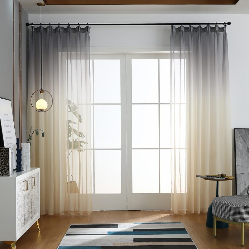 

1pc Gradient Color Mesh Curtain, Multicolor