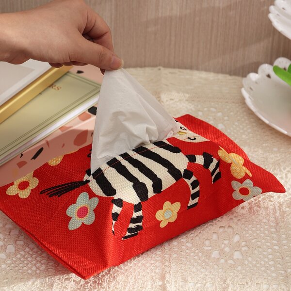 

Cartoon Graphic Tissue Storage Bag, Red