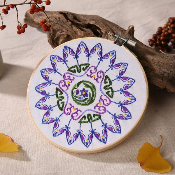 

Orchid Pattern Cross Stitch, Multicolor