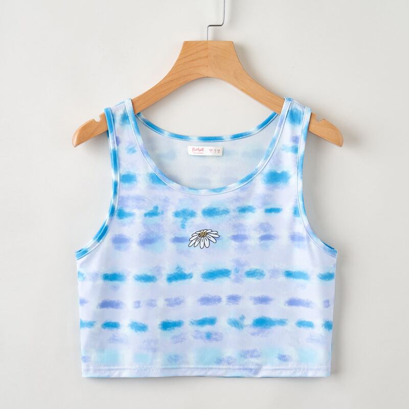

Tie Dye Daisy Tank Top, Blue