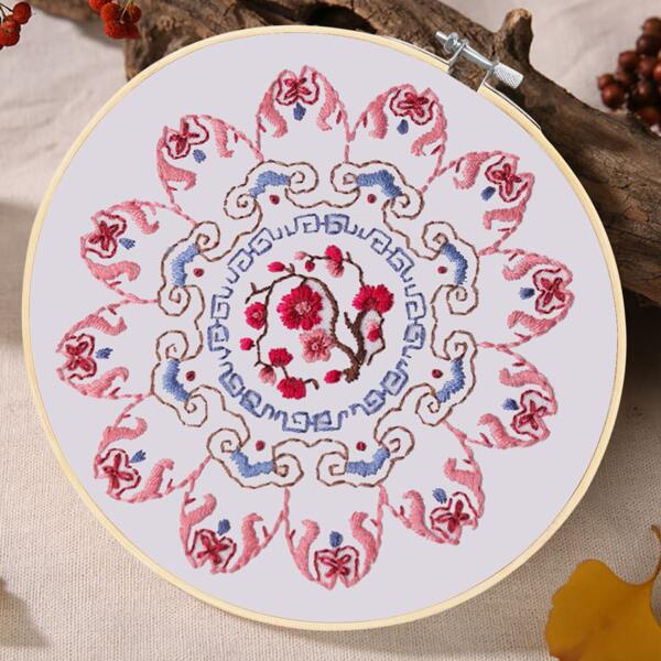 

Plum Blossom Pattern Cross Stitch, Multicolor