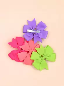 bilicaca 20pcs Toddler Girls Bow Decor Hair Clip - Multicolor - View 3