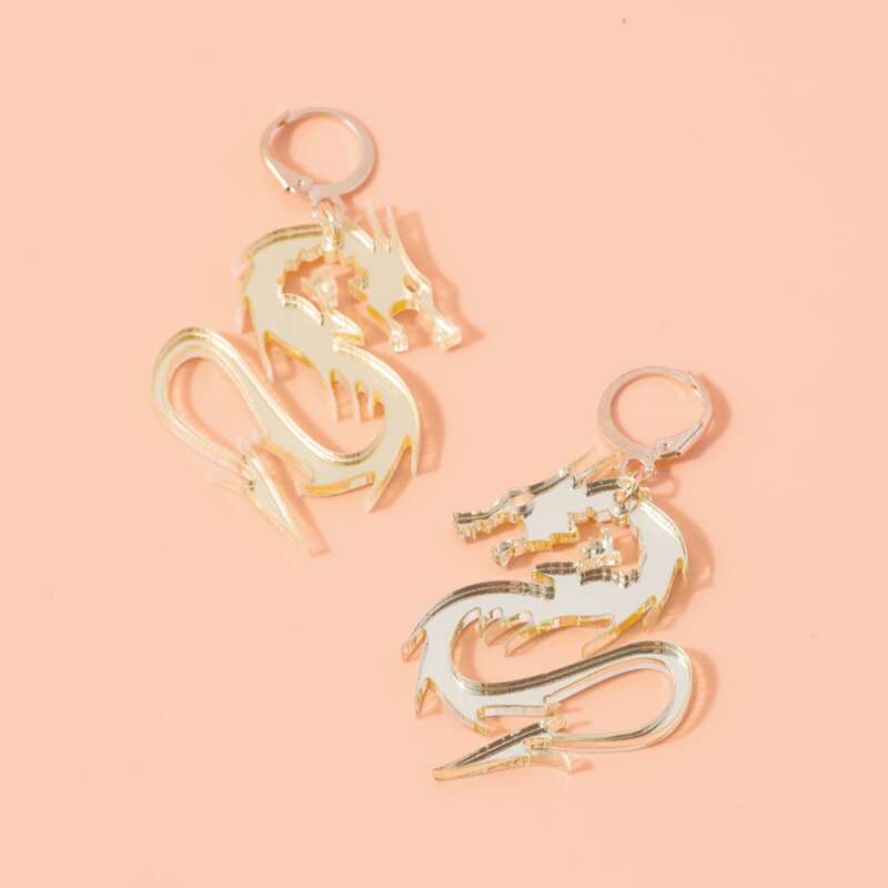 

Dragon Drop Earrings, Gold