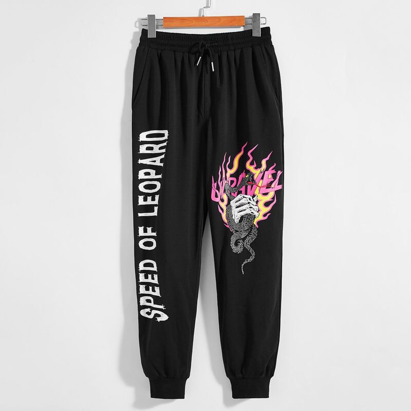

Guys Snake Graphic Joggers, Black