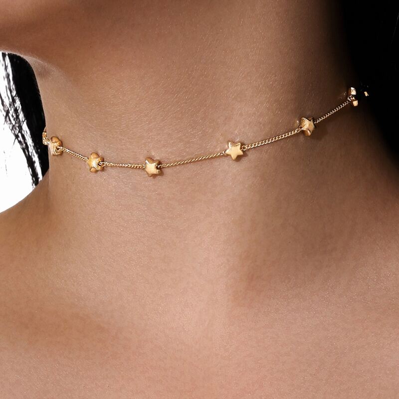 

Star Chain Choker, Gold