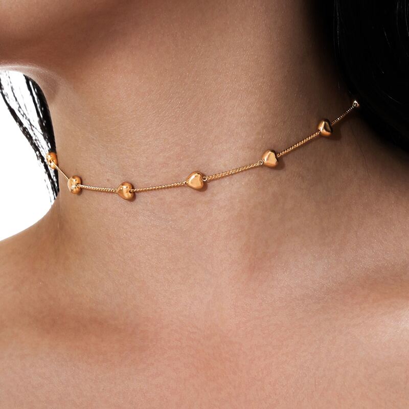 

Heart Chain Choker, Gold