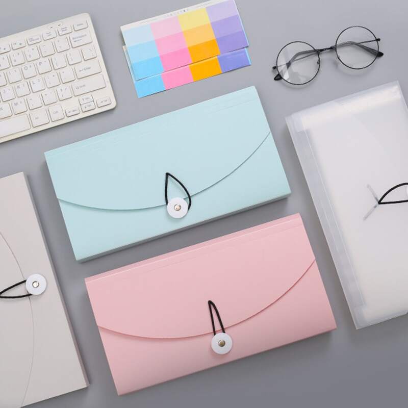 

1pc Random File Pocket With Index Sticker, Multicolor