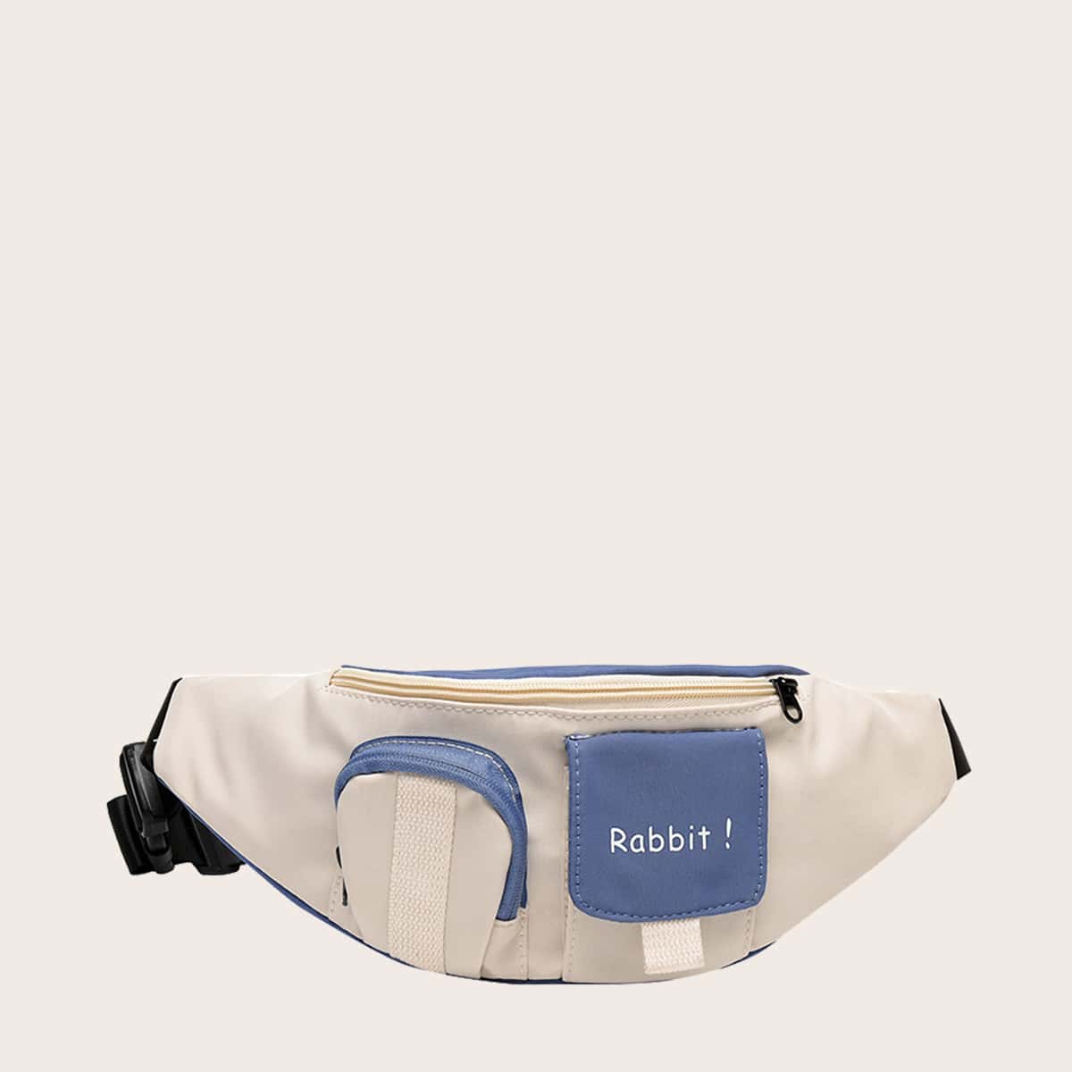 

Guys Pocket Front Colorblock Fanny Pack, Beige