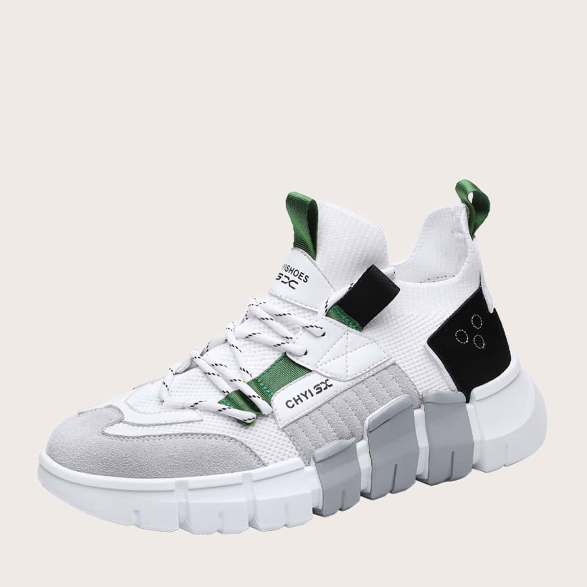 

Guys Lace-up Decor Wide Fit Sneakers, White