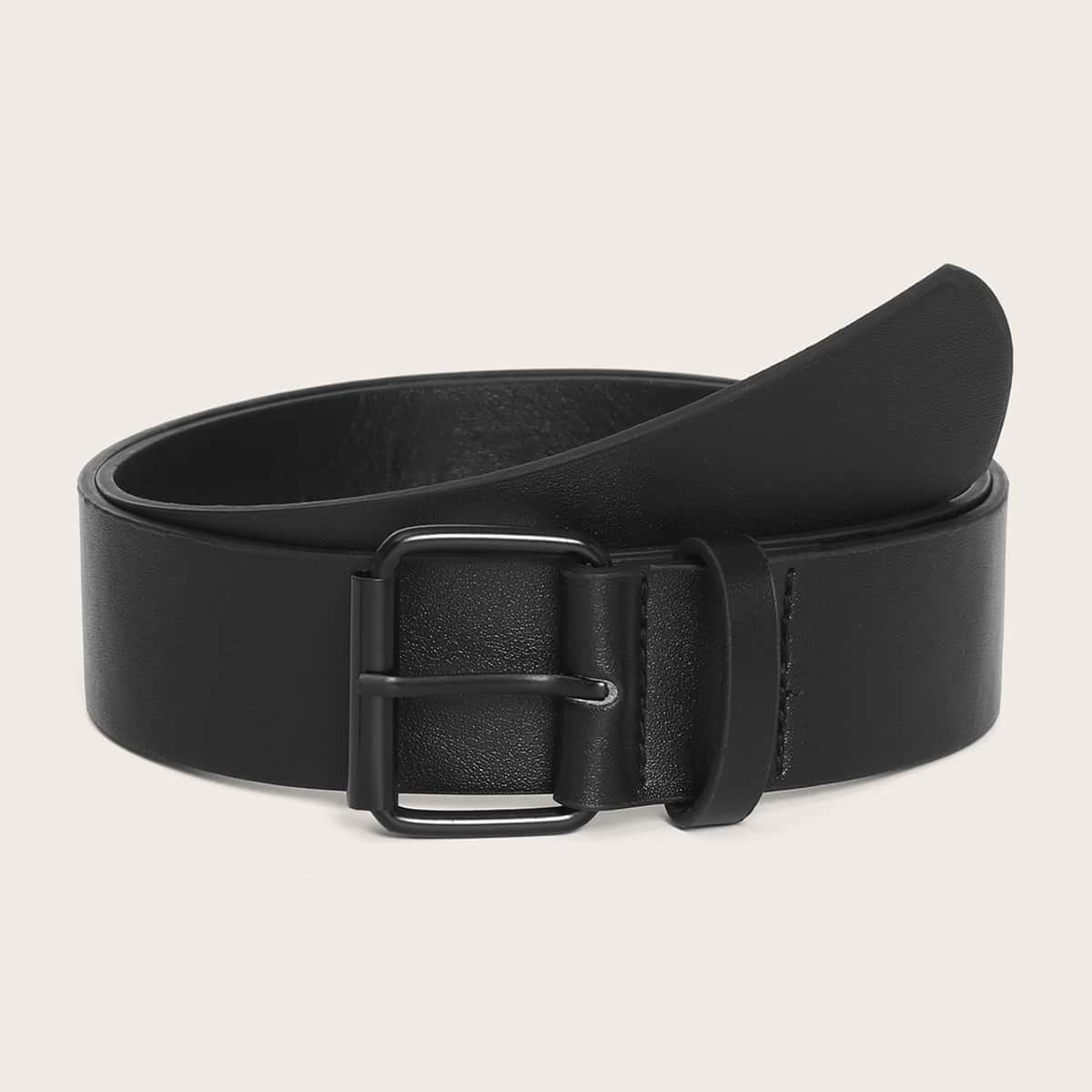 

Geo Buckle Wide Belt, Black
